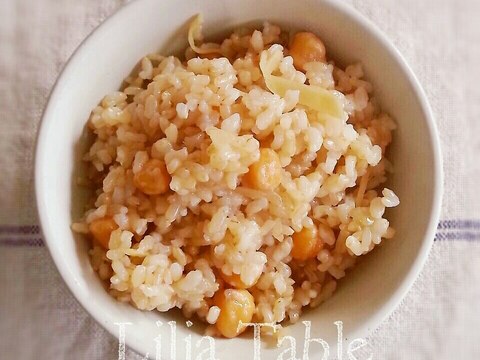 ひよこ豆と金時生姜の玄米ご飯